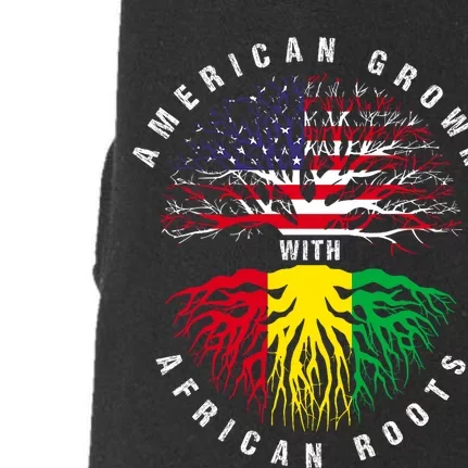 Juneteenth American Grown With African Roots Doggie 3-End Fleece Hoodie