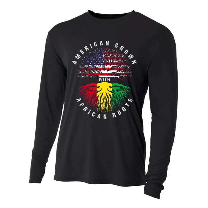 Juneteenth American Grown With African Roots Cooling Performance Long Sleeve Crew