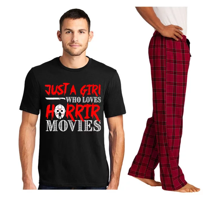 Just A Girl Who Loves Horror Movies Design Halloween Costume Pajama Set