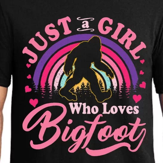 Just A Girl Who Loves Bigfoot Sasquatch Gifts Pajama Set