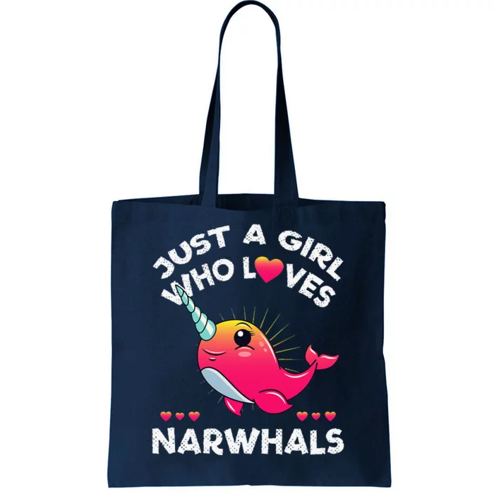 Just A Girl Who Loves Narwhals Whale Lover Gift Tote Bag