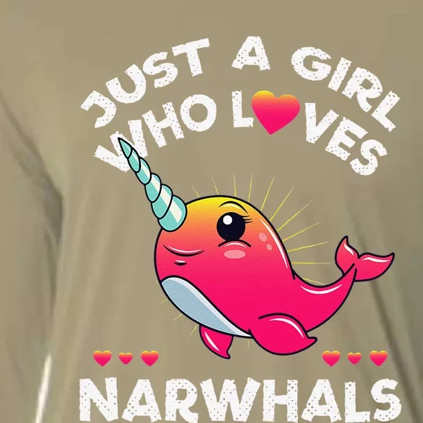 Just A Girl Who Loves Narwhals Whale Lover Gift Cooling Performance Long Sleeve Crew