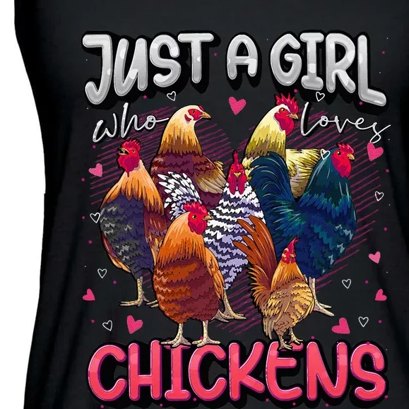 Just A Girl Who Loves Chickens Cute Chicken Lover Farmers Ladies Essential Flowy Tank