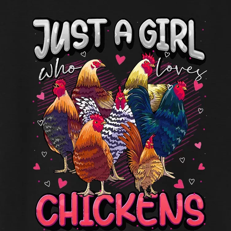 Just A Girl Who Loves Chickens Cute Chicken Lover Farmers Women's Crop Top Tee