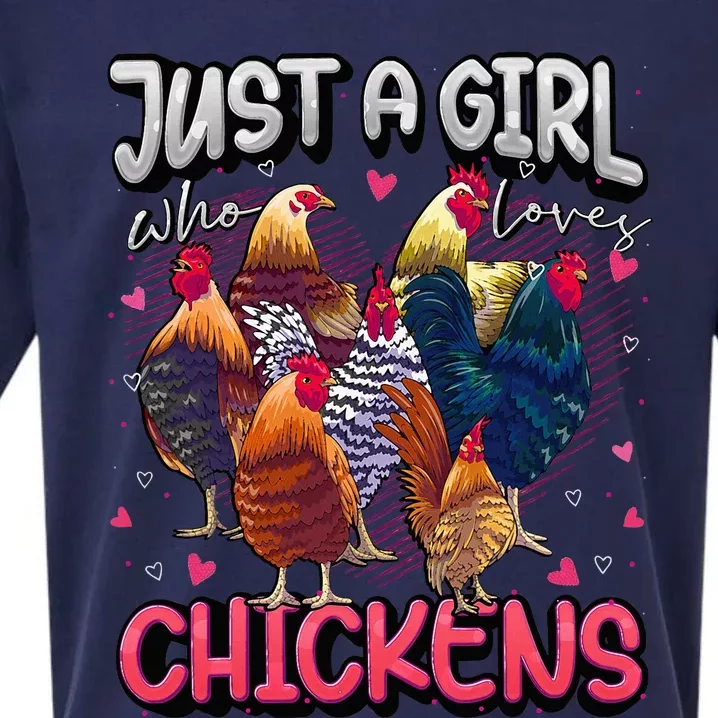 Just A Girl Who Loves Chickens Cute Chicken Lover Farmers Sueded Cloud Jersey T-Shirt