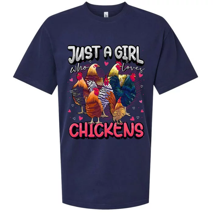 Just A Girl Who Loves Chickens Cute Chicken Lover Farmers Sueded Cloud Jersey T-Shirt