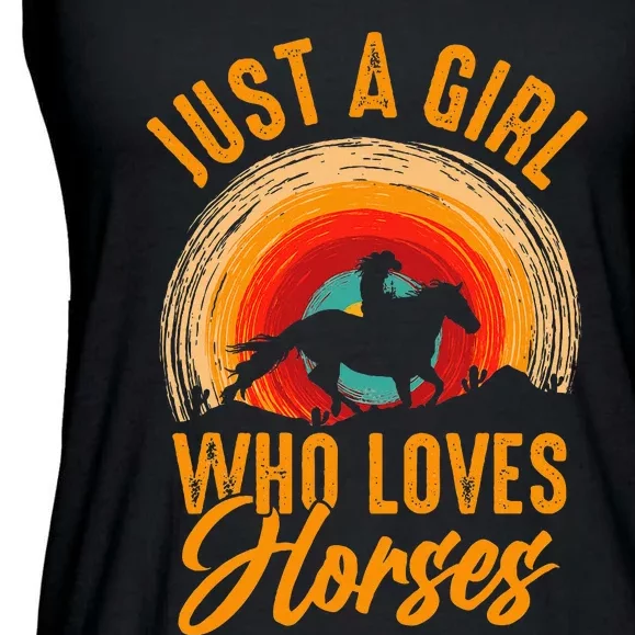 Just A Girl Who Loves Horses Ladies Essential Flowy Tank