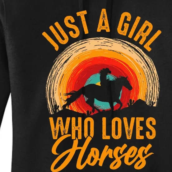 Just A Girl Who Loves Horses Women's Pullover Hoodie