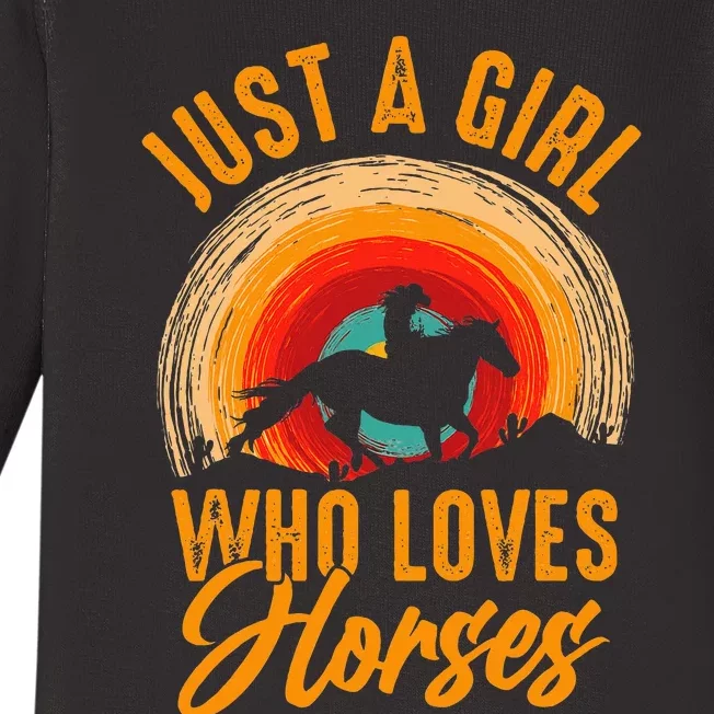 Just A Girl Who Loves Horses Baby Long Sleeve Bodysuit