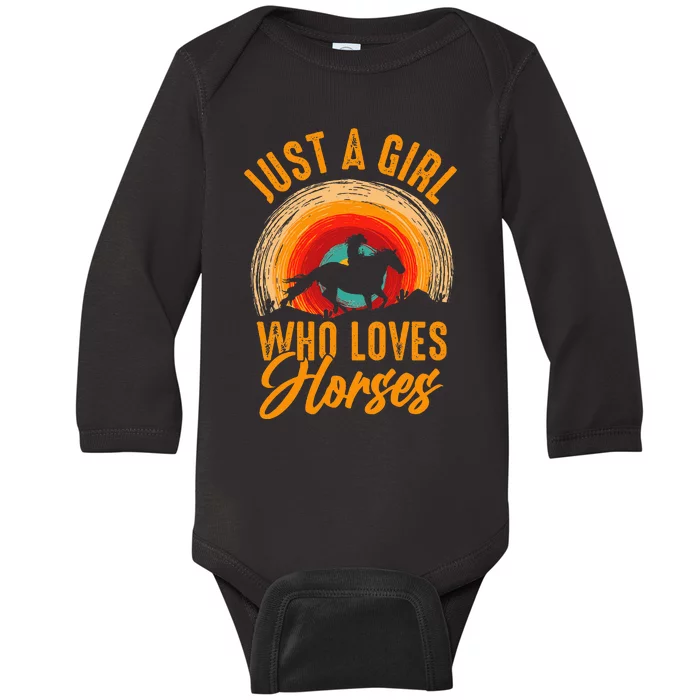 Just A Girl Who Loves Horses Baby Long Sleeve Bodysuit