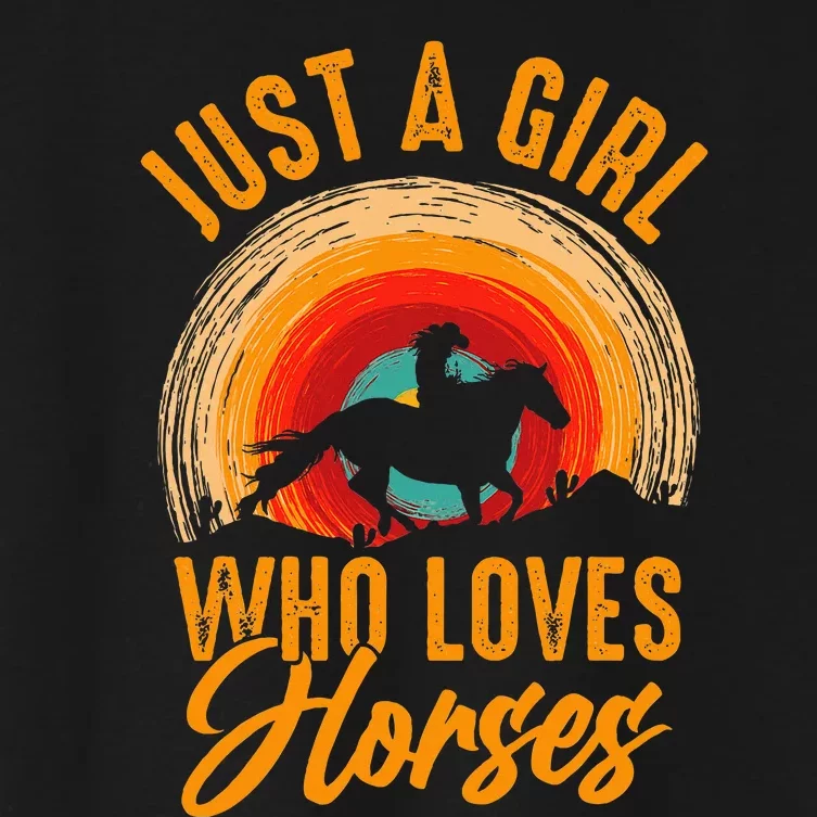 Just A Girl Who Loves Horses Women's Crop Top Tee