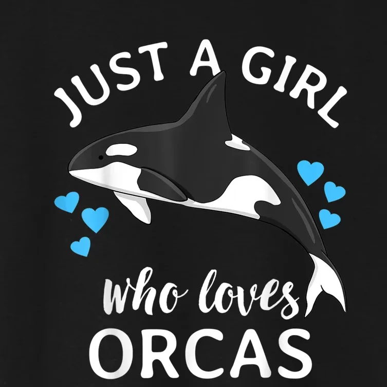 Just A Girl Who Loves Orcas Killer Whales Sea Ocean Women's Crop Top Tee