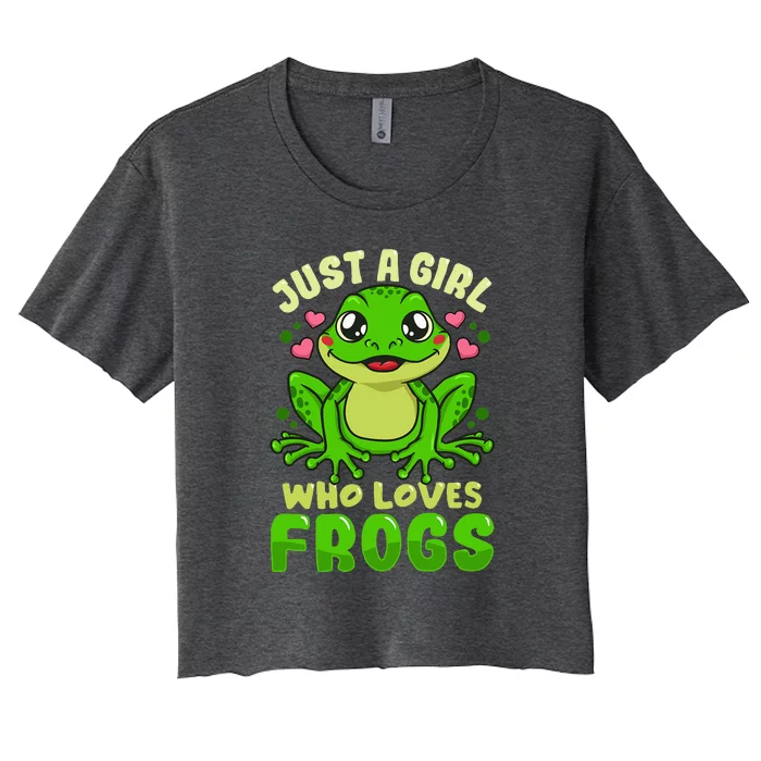 Just A Girl Who Loves Frogs Lover Gift Women's Crop Top Tee