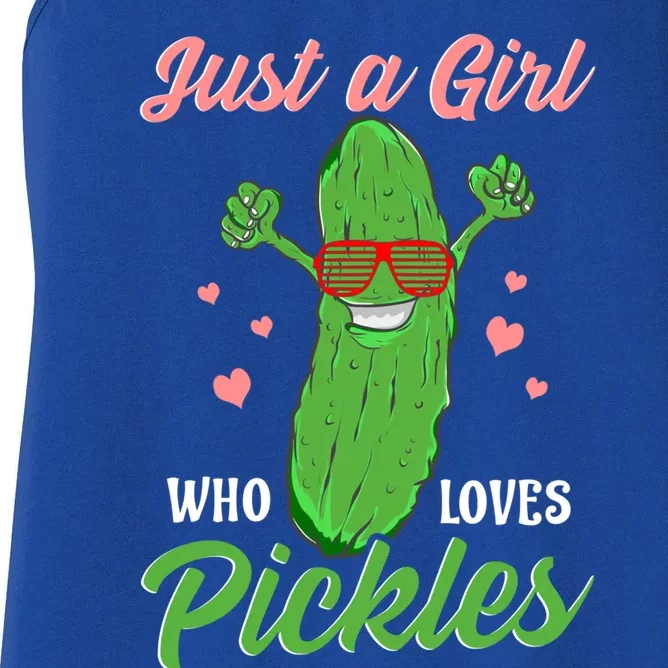 Just A Girl Who Loves Pickles Cute Pickle Food Party Cool Gift Women's Racerback Tank