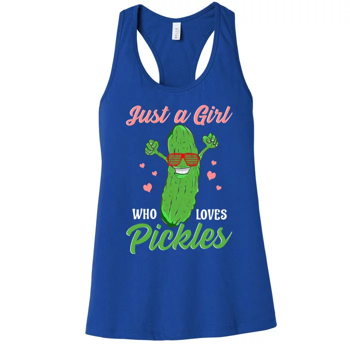 Just A Girl Who Loves Pickles Cute Pickle Food Party Cool Gift Women's Racerback Tank