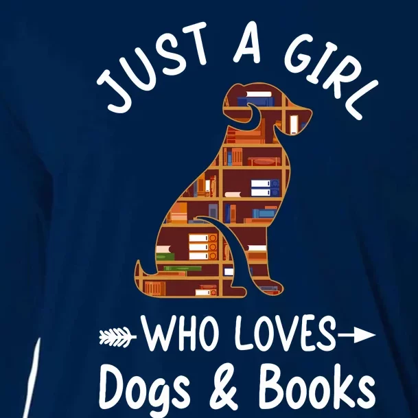 Just A Girl Who Loves Dogs And Books Reading Dog Puppy Lover Cooling Performance Long Sleeve Crew