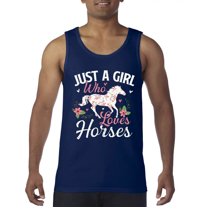 Just A Girl Who Loves Horses Horse Animal Lover Horseman Tank Top