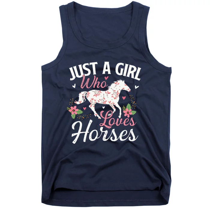 Just A Girl Who Loves Horses Horse Animal Lover Horseman Tank Top