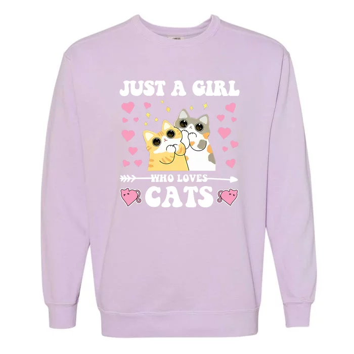 Just A Girl Who Loves Cats Garment-Dyed Sweatshirt