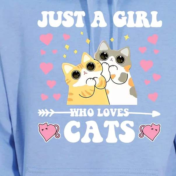 Just A Girl Who Loves Cats Unisex Surf Hoodie