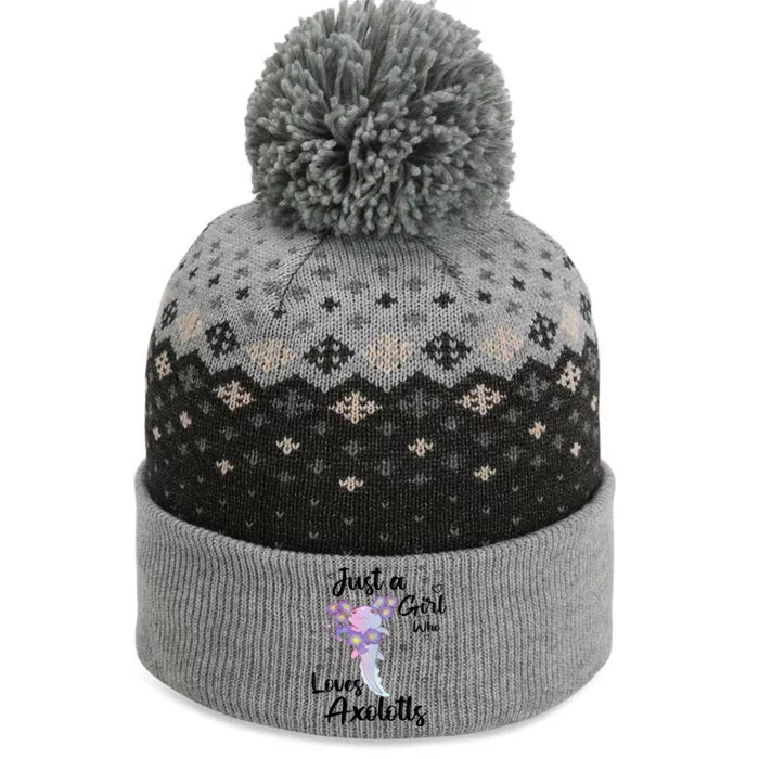 Just A Girl Who Loves Axolotls The Baniff Cuffed Pom Beanie