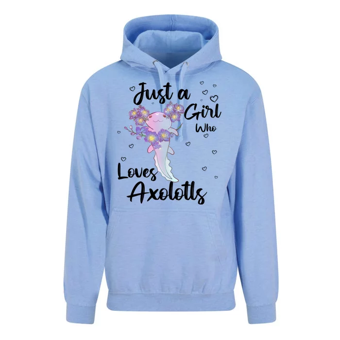 Just A Girl Who Loves Axolotls Unisex Surf Hoodie