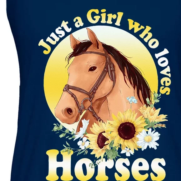 Just A Girl Who Loves Horses Riding Ladies Essential Flowy Tank