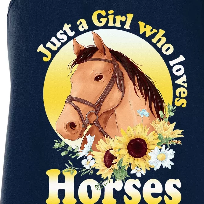 Just A Girl Who Loves Horses Riding Women's Racerback Tank