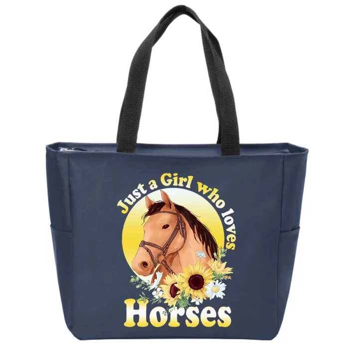 Just A Girl Who Loves Horses Riding Zip Tote Bag