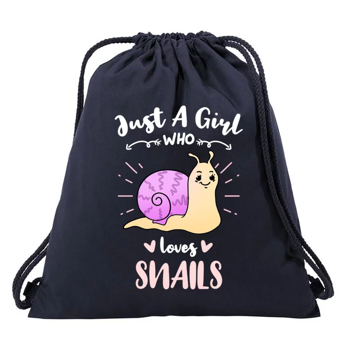 Just A Girl Who Loves Snails For Snail Lover Gift Drawstring Bag