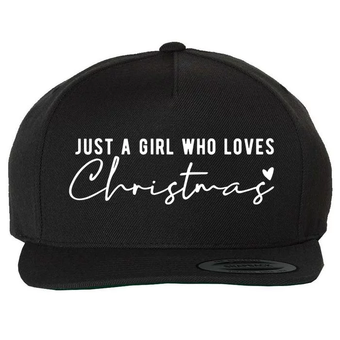 Just A Girl Who Loves Christmas Cute Gift Wool Snapback Cap