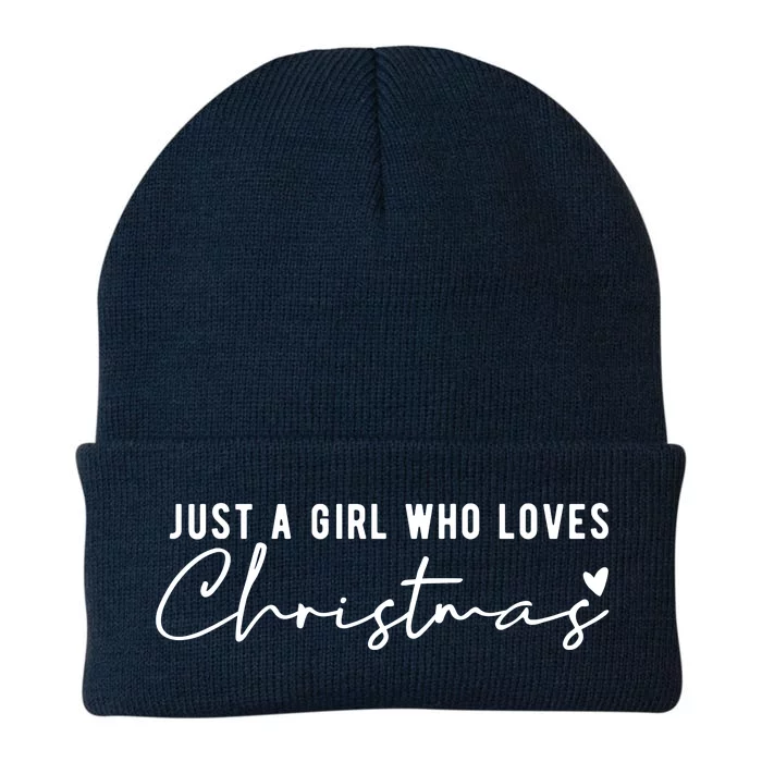 Just A Girl Who Loves Christmas Cute Gift Knit Cap Winter Beanie