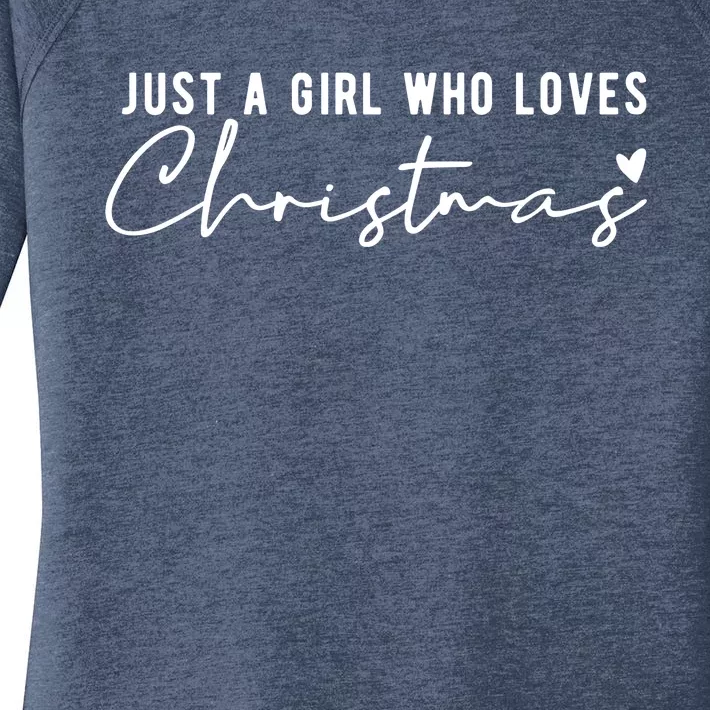 Just A Girl Who Loves Christmas Cute Gift Women's Perfect Tri Tunic Long Sleeve Shirt