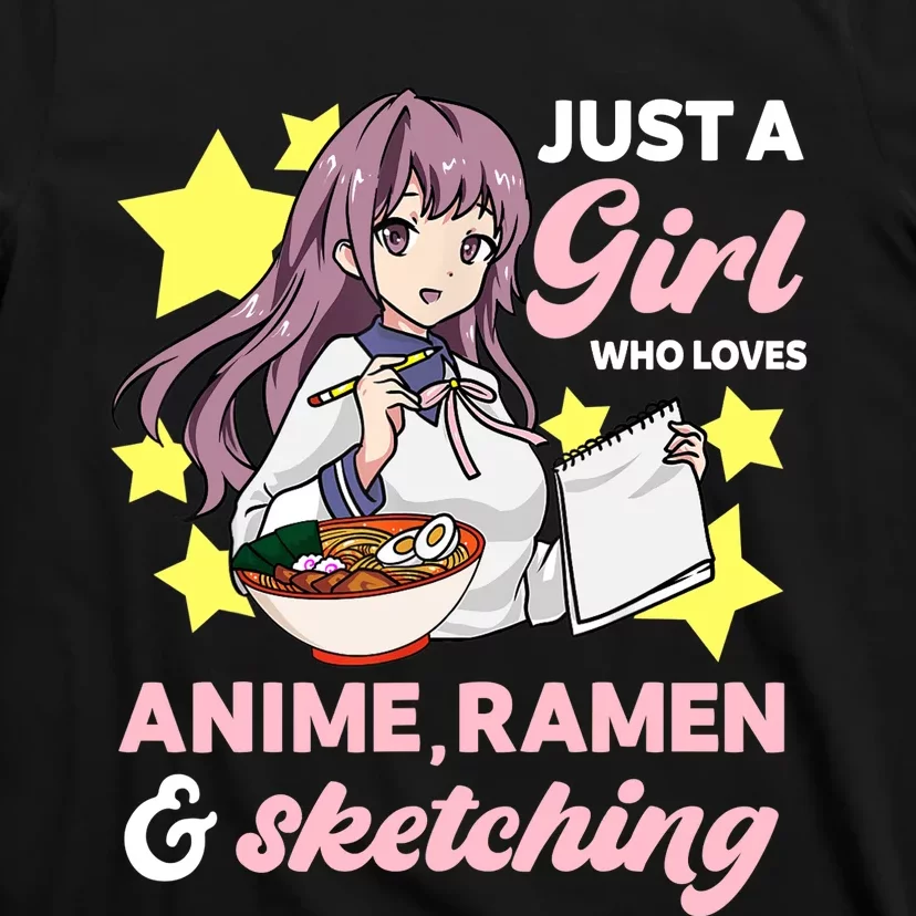 Just A Girl Who Loves Anime, Ra And Sketching Kawaii T-Shirt