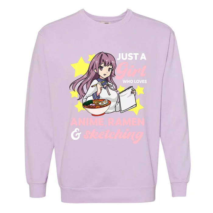 Just A Girl Who Loves Anime, Ra And Sketching Kawaii Garment-Dyed Sweatshirt