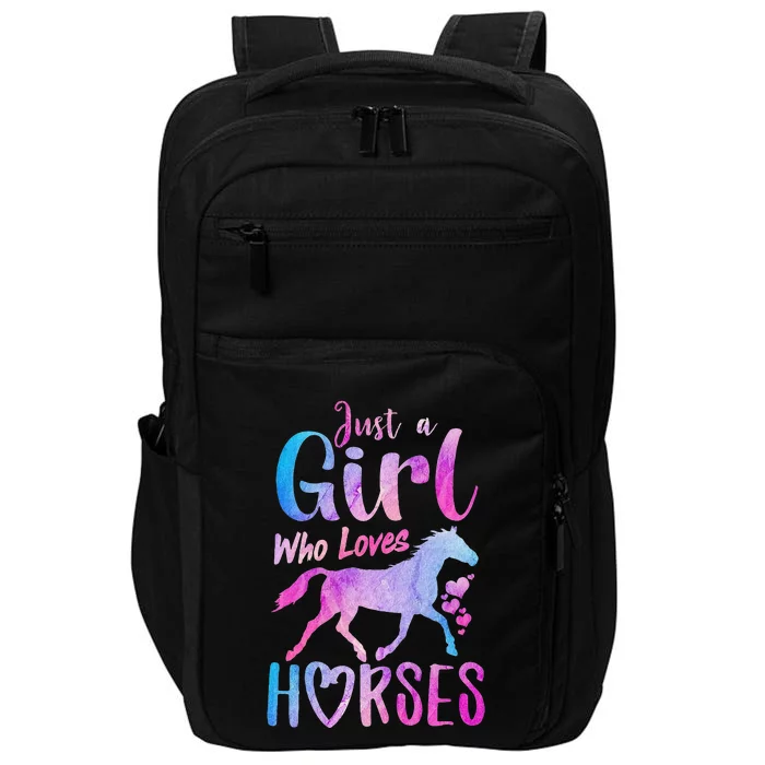 Just A Girl Who Loves Horses Riding Cute Horse Impact Tech Backpack