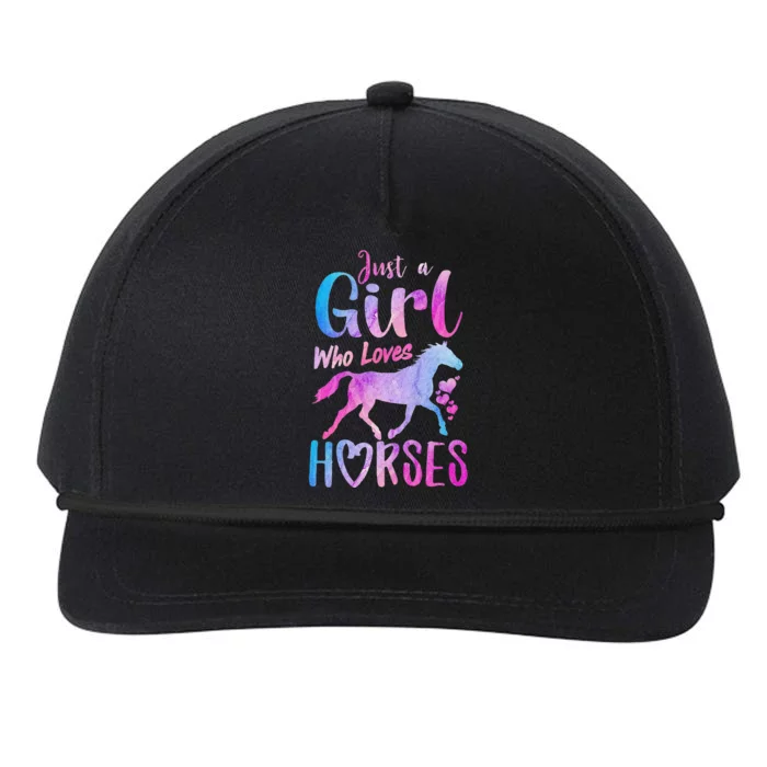 Just A Girl Who Loves Horses Riding Cute Horse Snapback Five-Panel Rope Hat