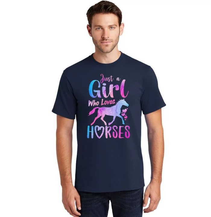 Just A Girl Who Loves Horses Riding Cute Horse Tall T-Shirt