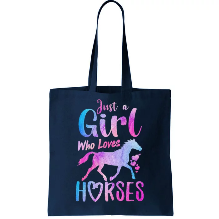 Just A Girl Who Loves Horses Riding Cute Horse Tote Bag