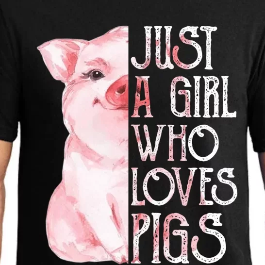 Just a Girl who Loves Pigs Funny Pig Farmer Gift Girl Wo Pajama Set