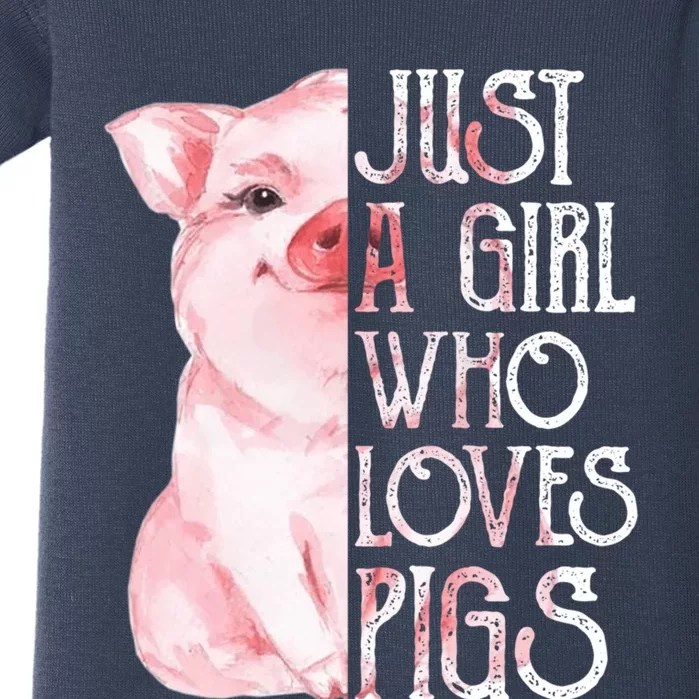 Just a Girl who Loves Pigs Funny Pig Farmer Gift Girl Wo Baby Bodysuit