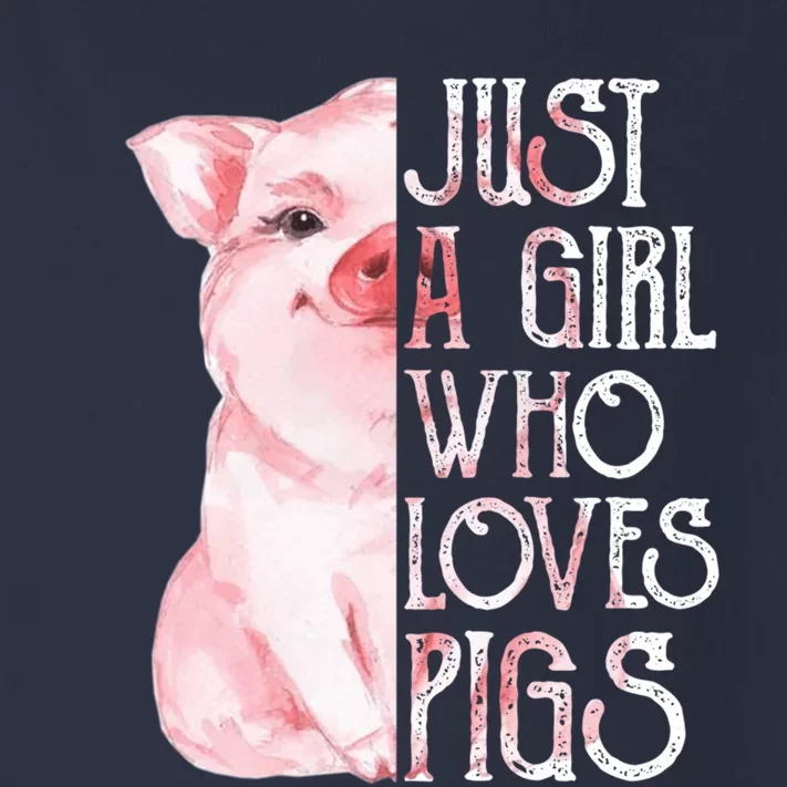 Just a Girl who Loves Pigs Funny Pig Farmer Gift Girl Wo Toddler Long Sleeve Shirt