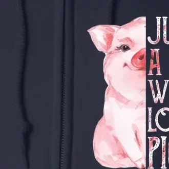 Just a Girl who Loves Pigs Funny Pig Farmer Gift Girl Wo Full Zip Hoodie