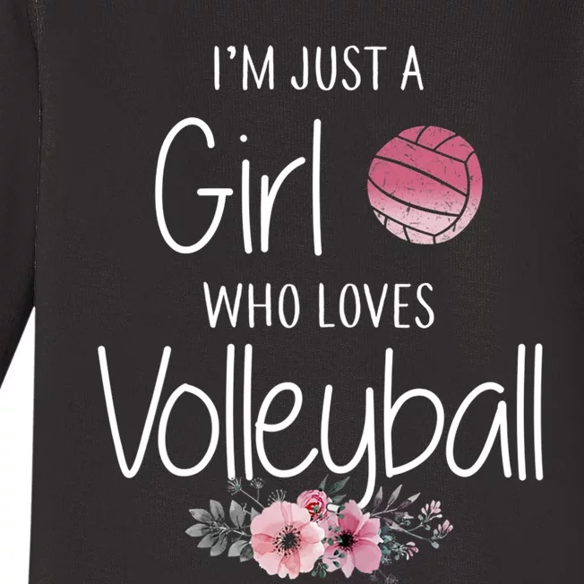 Just A Girl Who Loves Volleyball Gifts For Teen Girls, Women TShirt Baby Long Sleeve Bodysuit