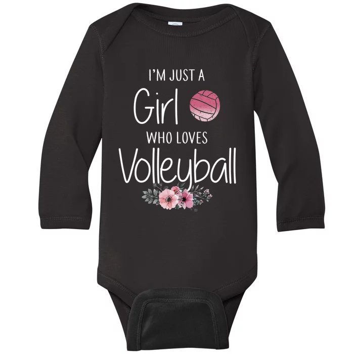 Just A Girl Who Loves Volleyball Gifts For Teen Girls, Women TShirt Baby Long Sleeve Bodysuit