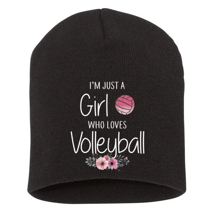 Just A Girl Who Loves Volleyball Gifts For Teen Girls, Women TShirt Short Acrylic Beanie