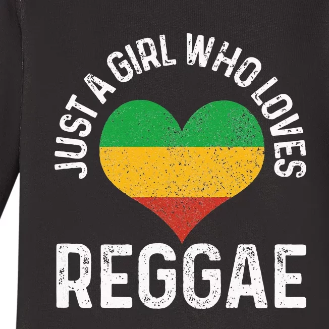 Just A Girl Who Loves Reggae Music Rastafari Rasta Gift Baby Long Sleeve Bodysuit