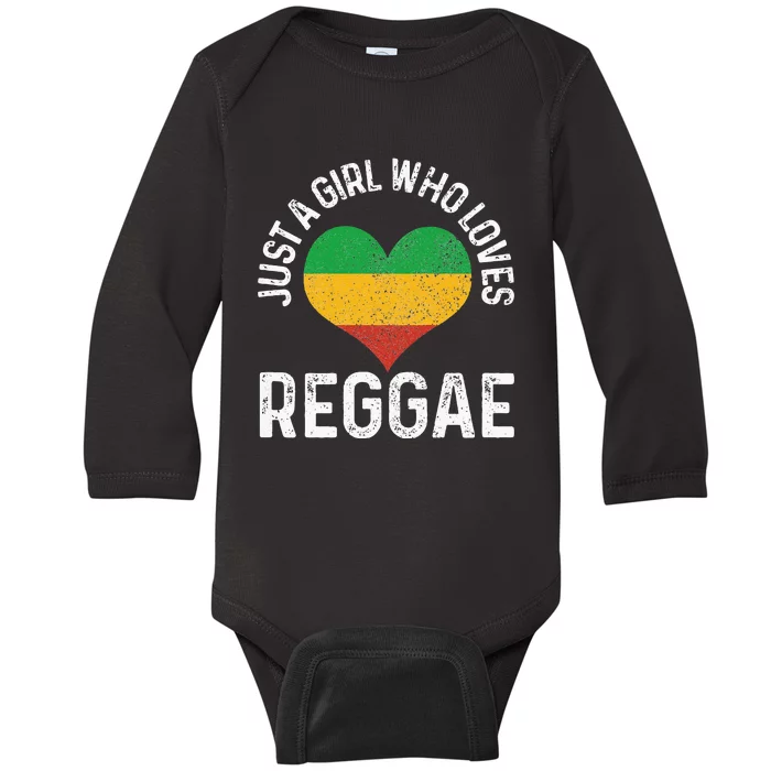 Just A Girl Who Loves Reggae Music Rastafari Rasta Gift Baby Long Sleeve Bodysuit