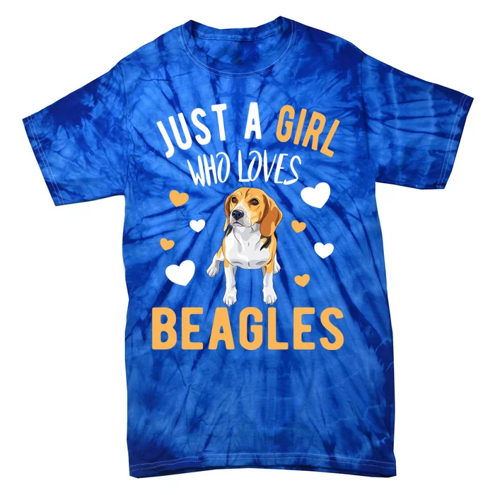 Just A Girl Who Loves Beagles Dog Beagle Lover Gift Funny Gift Tie-Dye T-Shirt