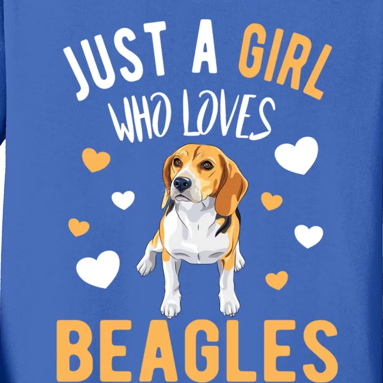 Just A Girl Who Loves Beagles Dog Beagle Lover Gift Funny Gift Kids Long Sleeve Shirt